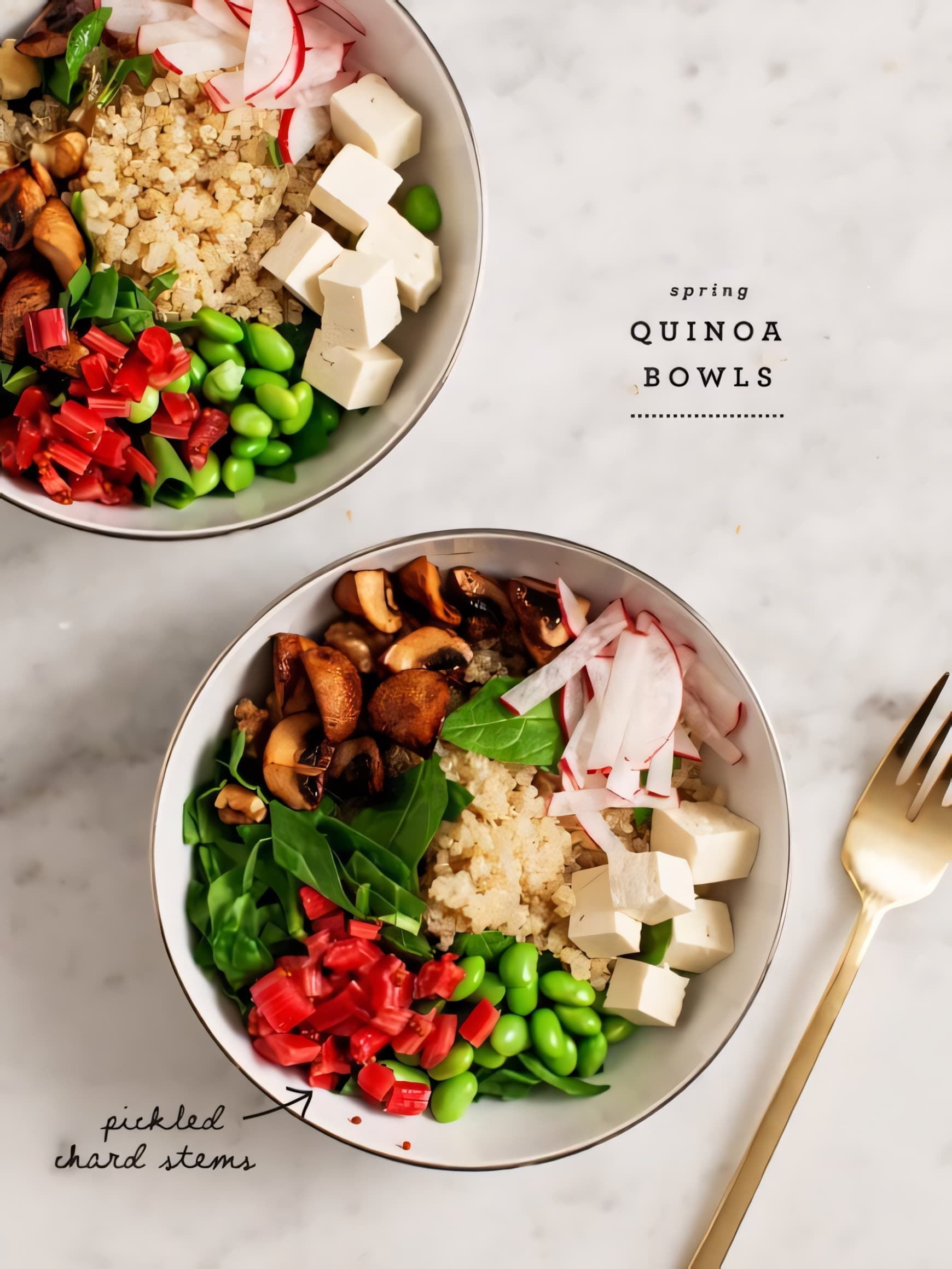 Pickled Chard Quinoa Bowls