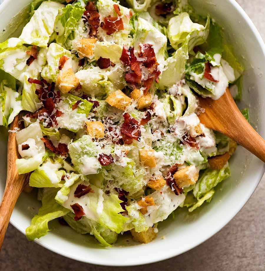 Caesar Salad with homemade Caesar dressing