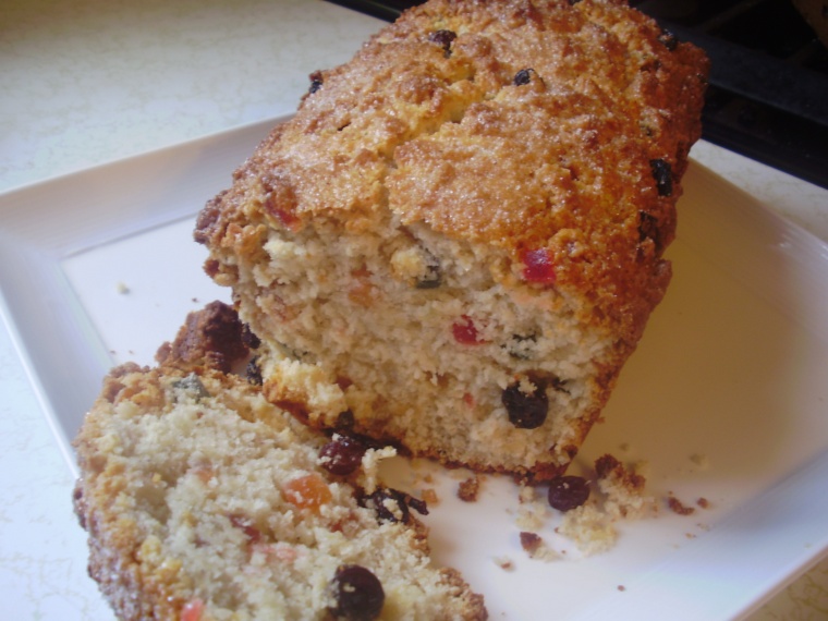 Coconut sweet bread with almond glaze
