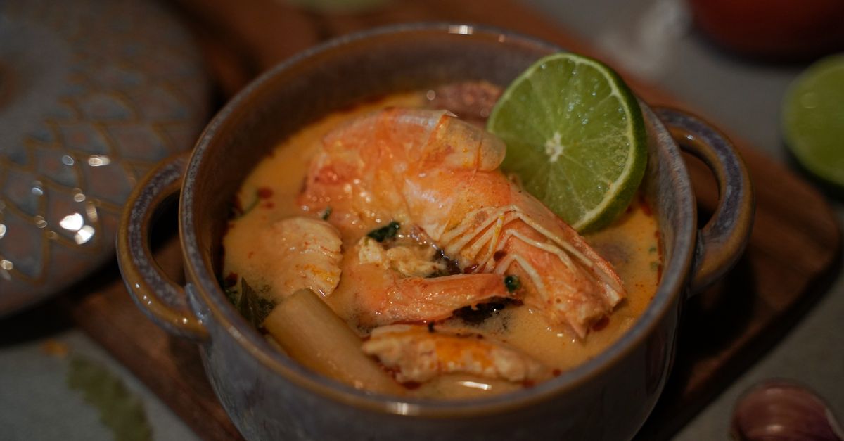 Thai-Inspired Coconut & Turkey Meatball Soup with Rice Noodles