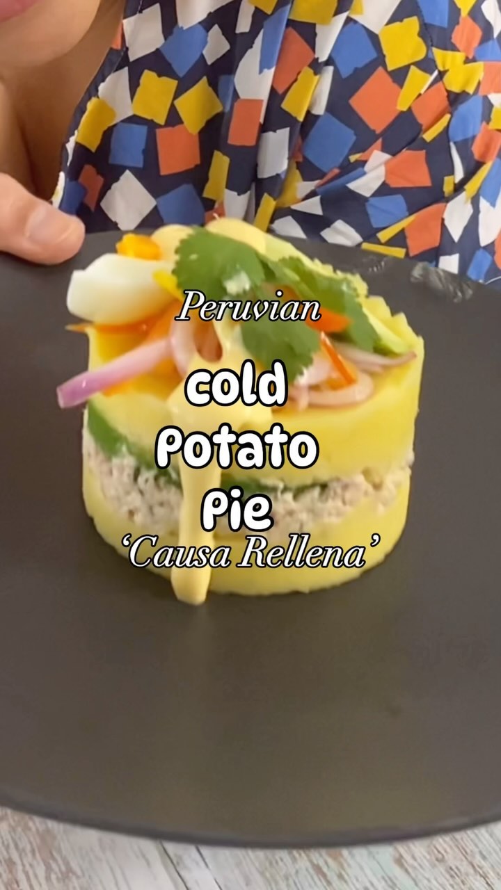 Peruvian-style Cold Potato Pie with Tuna Salad (Ensalada Rusa-style)
