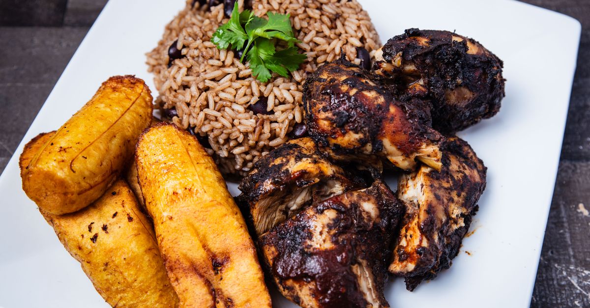 Jamaican Jerk Chicken with Rice and Peas