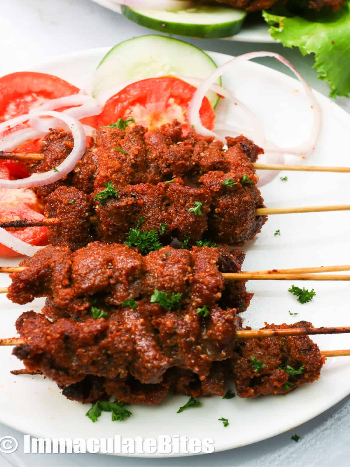 Suya kebab with spicy peanut seasoning
