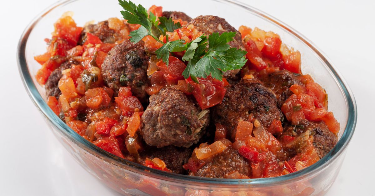 Moroccan Spiced Lamb Meatballs with Apricot and Almond Tagine