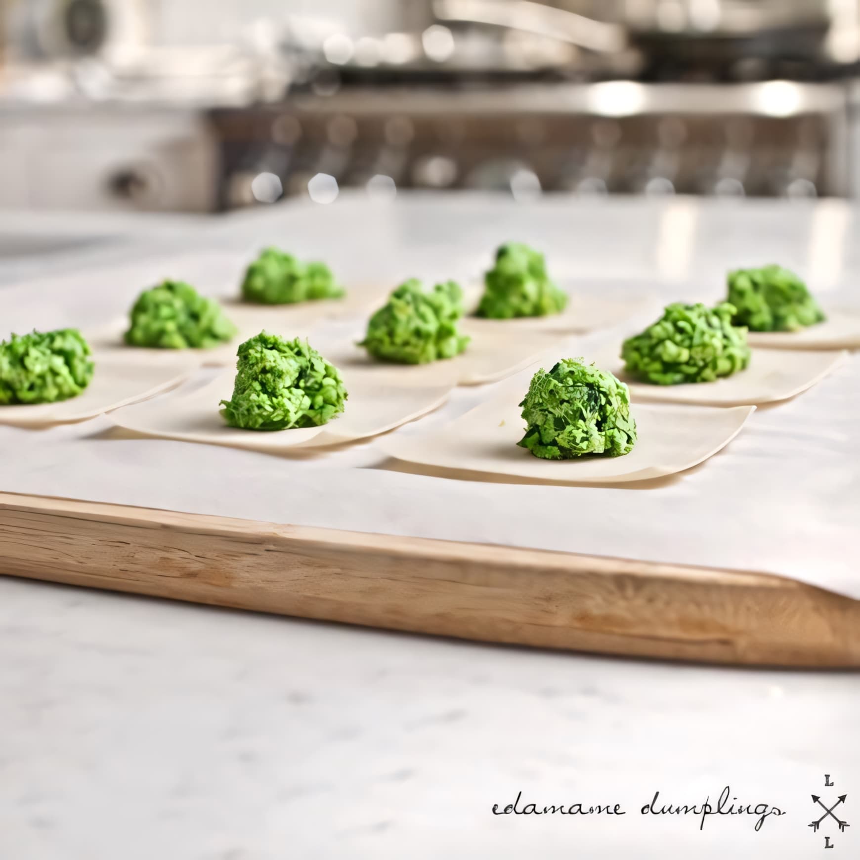 Edamame Dumplings with Basil, Ginger, Miso & Tahini