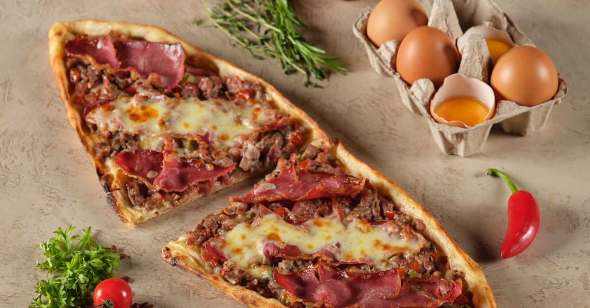 Turkish Lamb Pide with Feta and Herbs