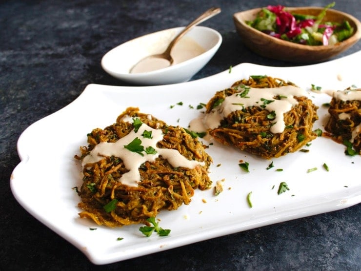 Kartoffelpuffer - Crispy Baked Potato Tahini Patties