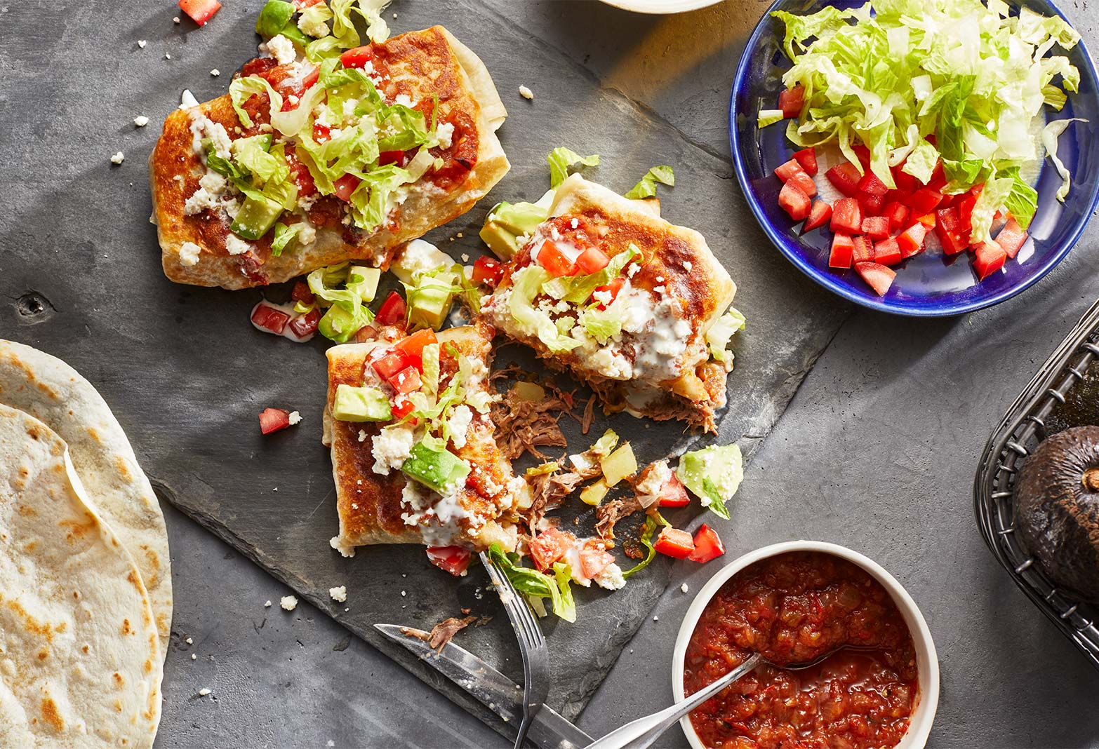 Beef, Potato and Anaheim Chimichanga