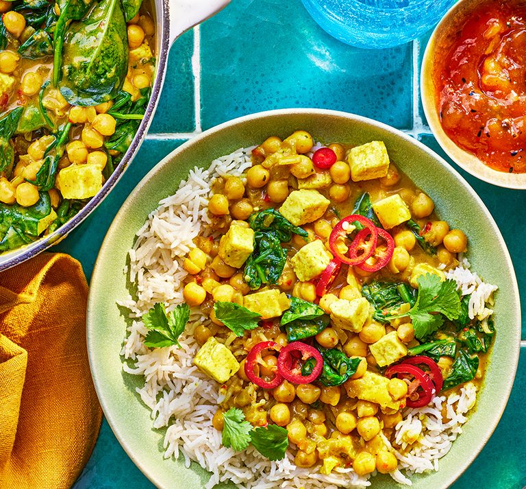 Paneer, chickpea & spinach curry