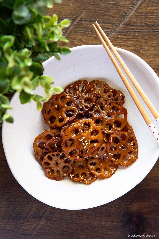 Korean Braised Lotus Root (Yeongeun Jorim) - Tender and Moreish