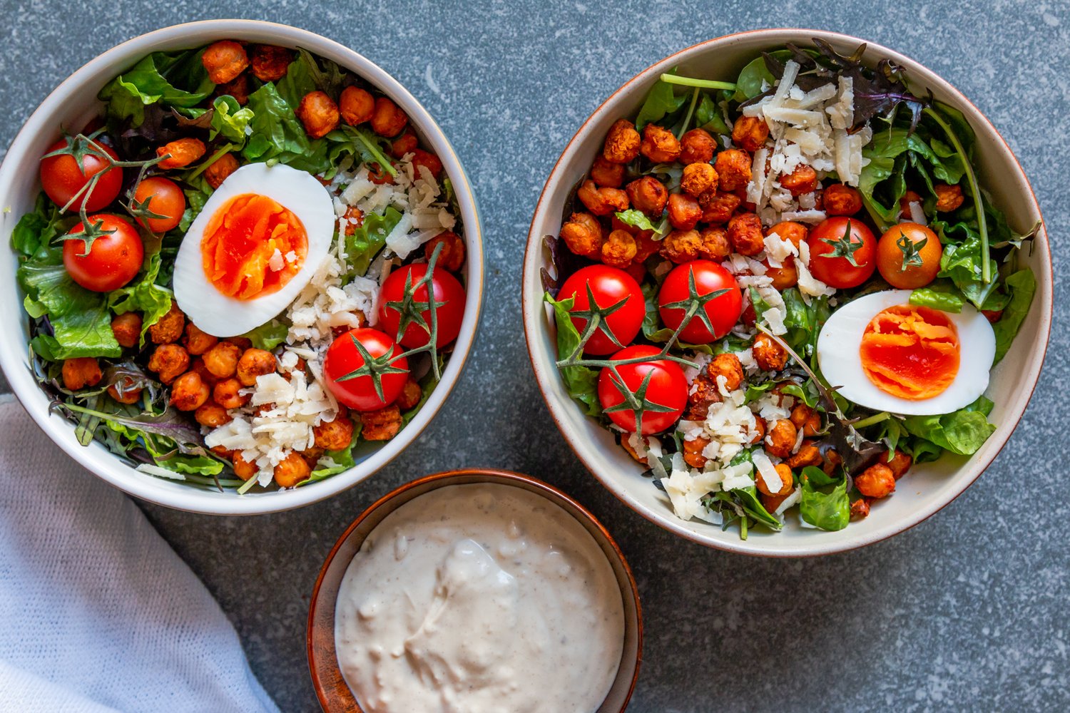 Crispy Harissa Chickpea Caesar Salad