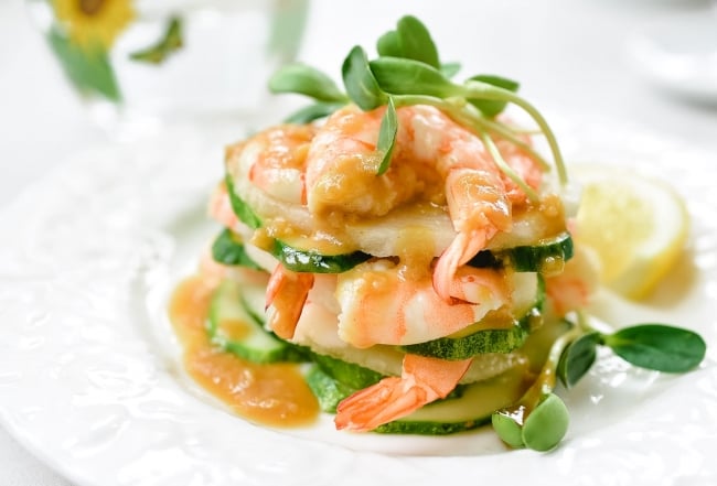 Korean Shrimp Salad with Hot Mustard Dressing