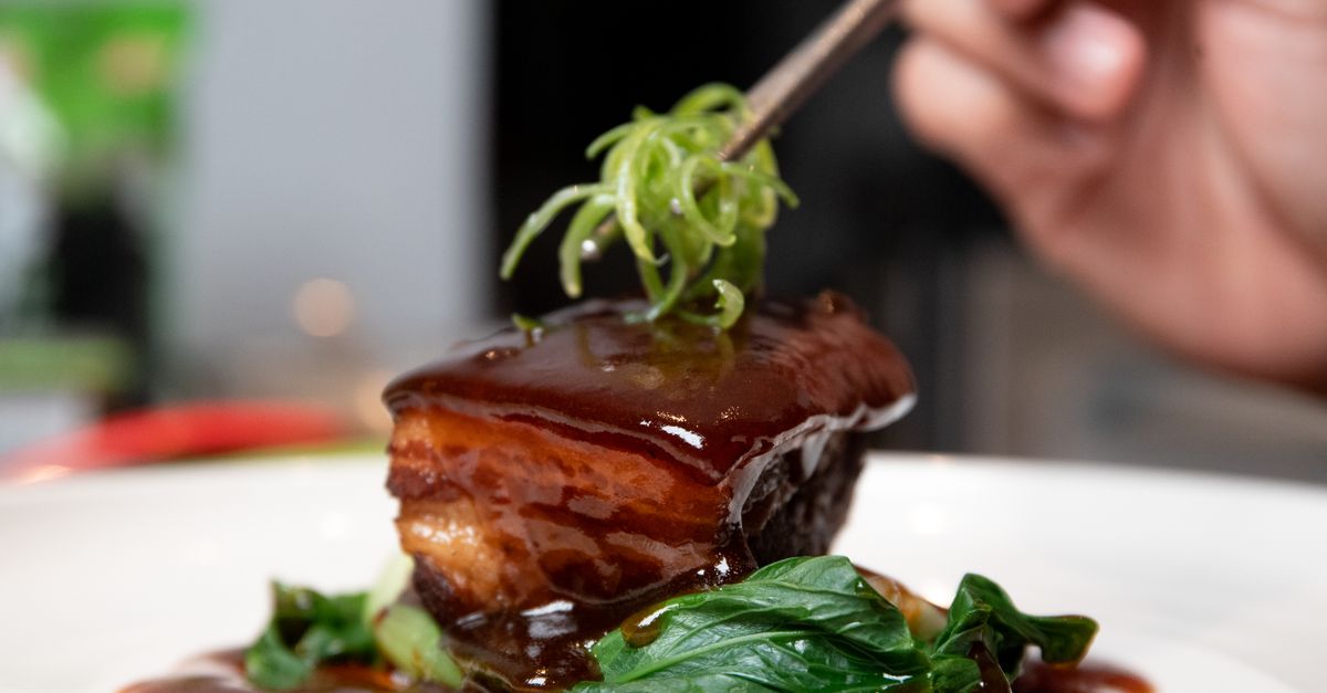 Ginger and Soy Glazed Pork Steaks with Sesame Greens
