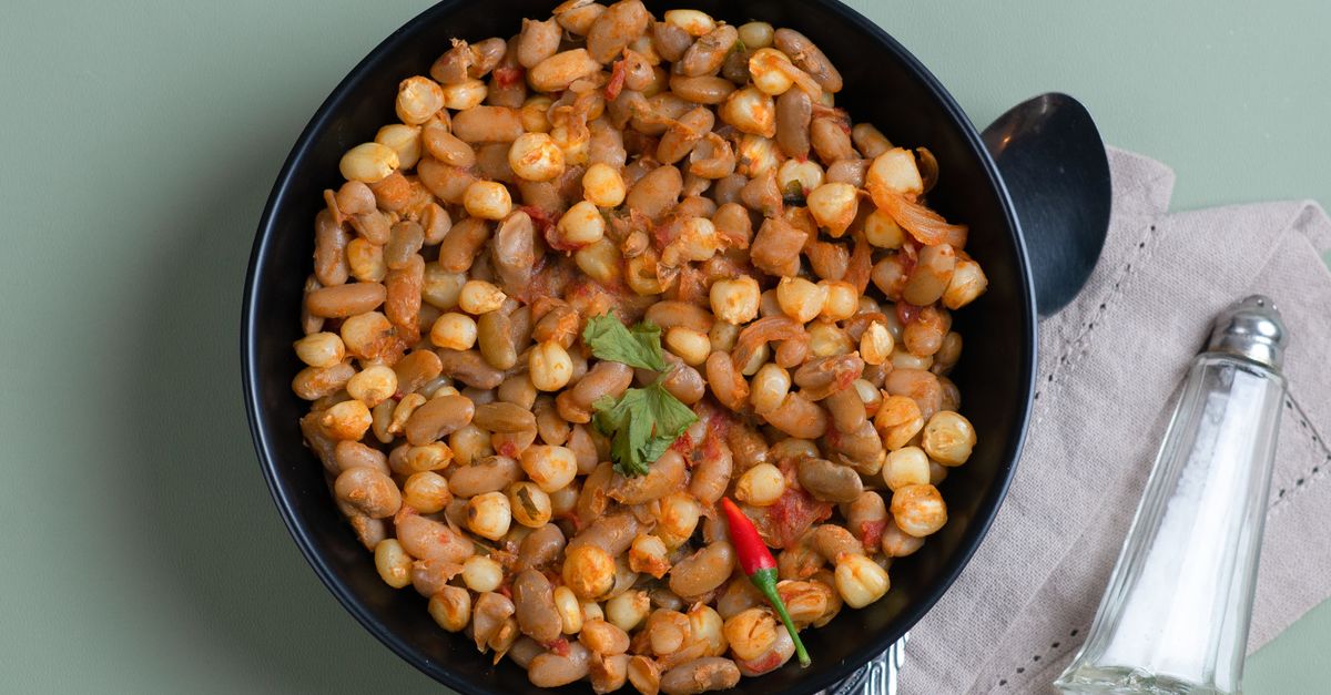 South African Chakalaka with Baked Sweet Potatoes