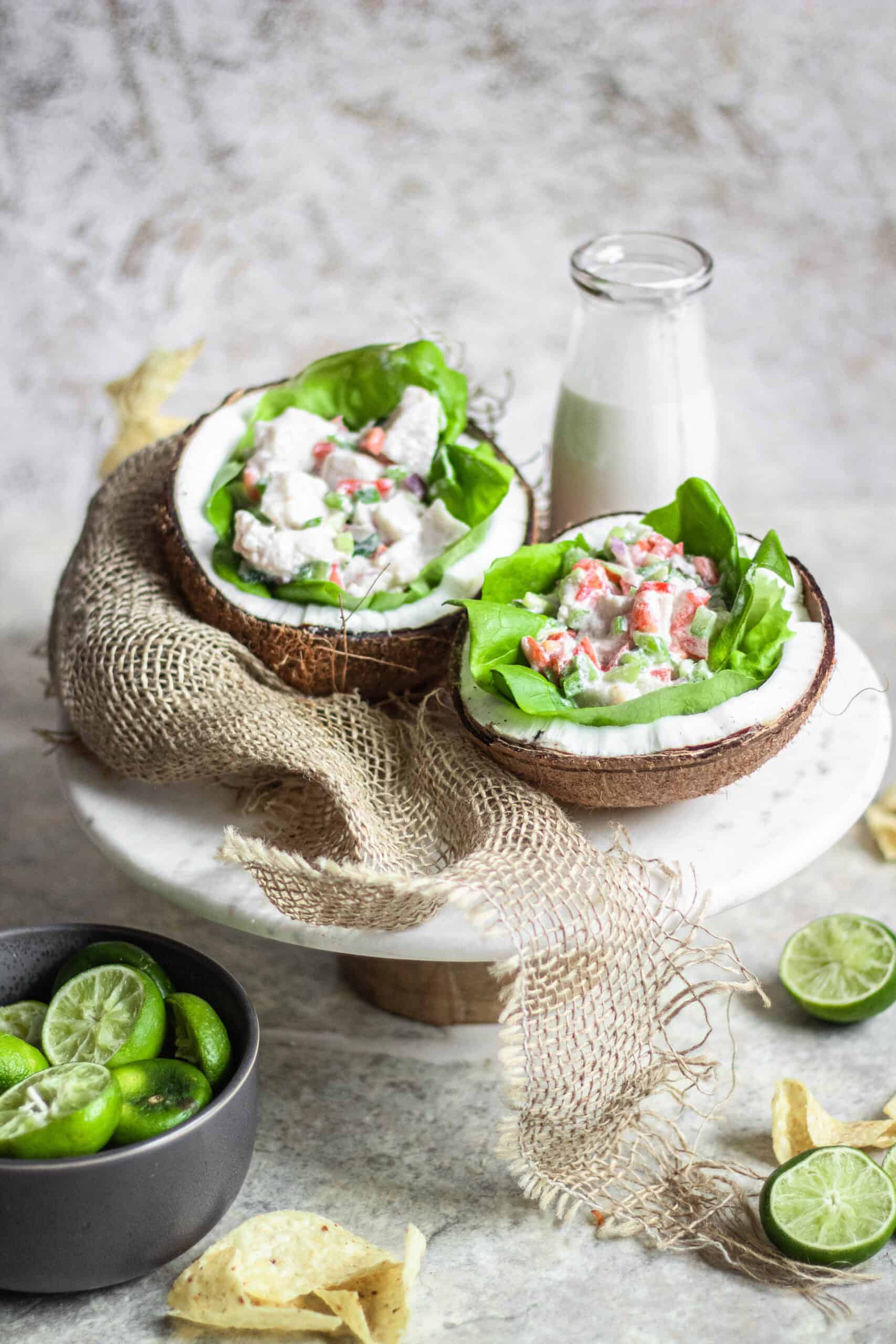 Fish ceviche (Kokoda-style mahi mahi with lime and coconut)