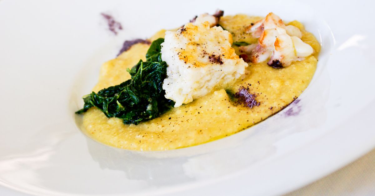 Italian Creamy Polenta Bake with Roasted Tomatoes & Spinach