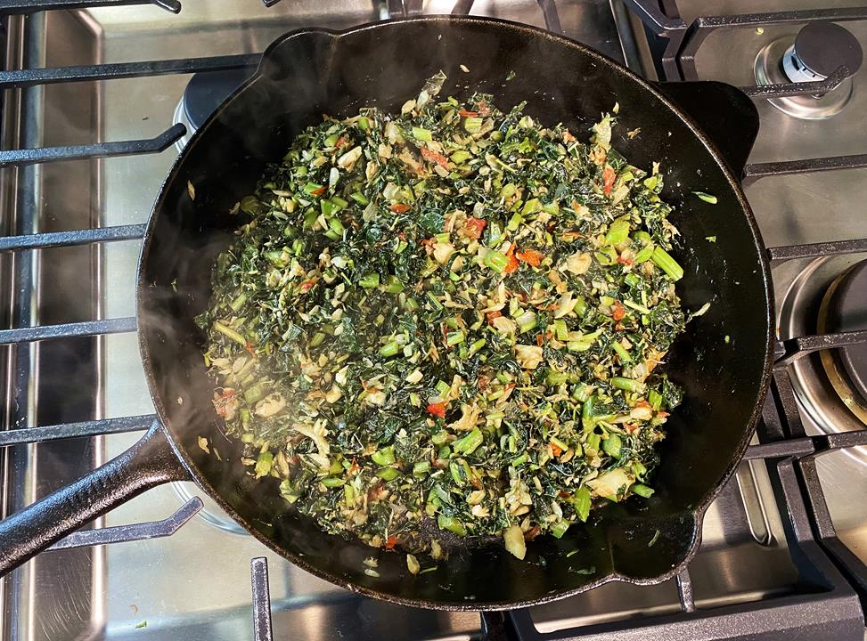 Jamaican Callaloo with Saltfish