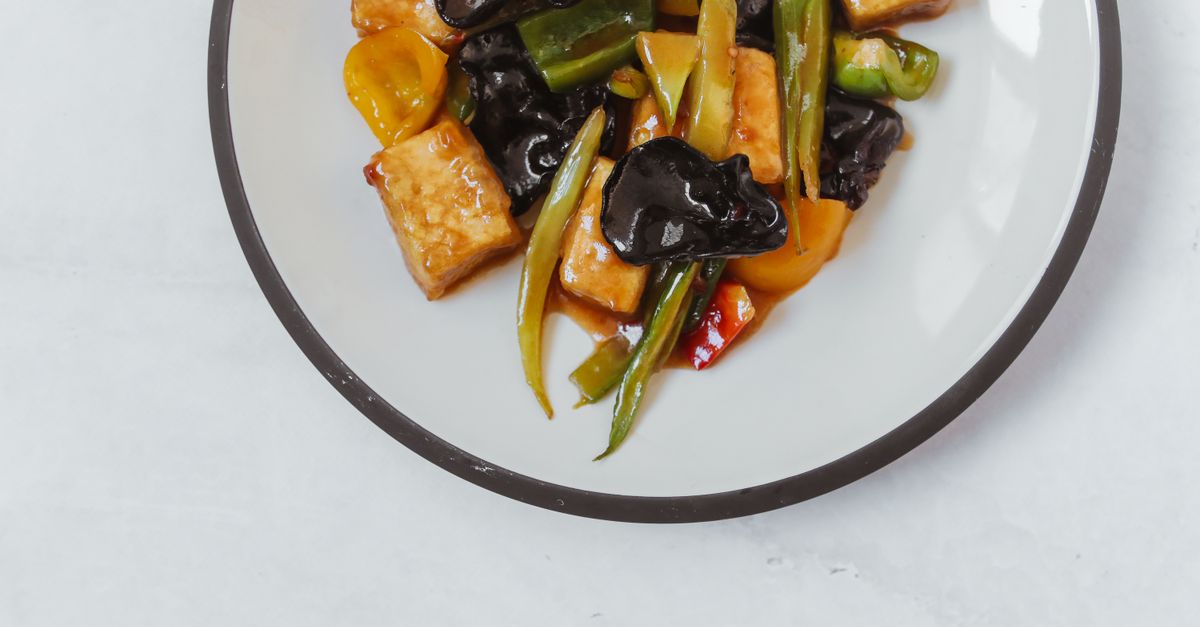Korean Crispy Tofu Stir-Fry with Kimchi and Brown Rice