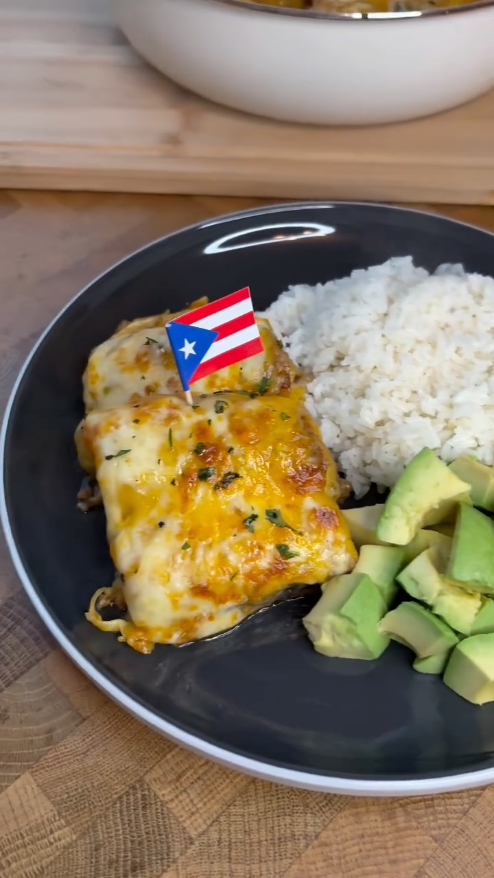 Pastelon (Puerto Rican baked layered plantain, egg and cheese with seasoned beef)