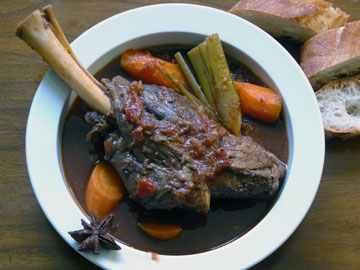 Braised lamb shanks with star anise and lemongrass