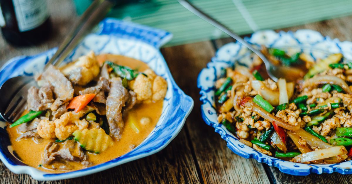 Spicy Thai Green Vegetable Curry with Coconut Rice