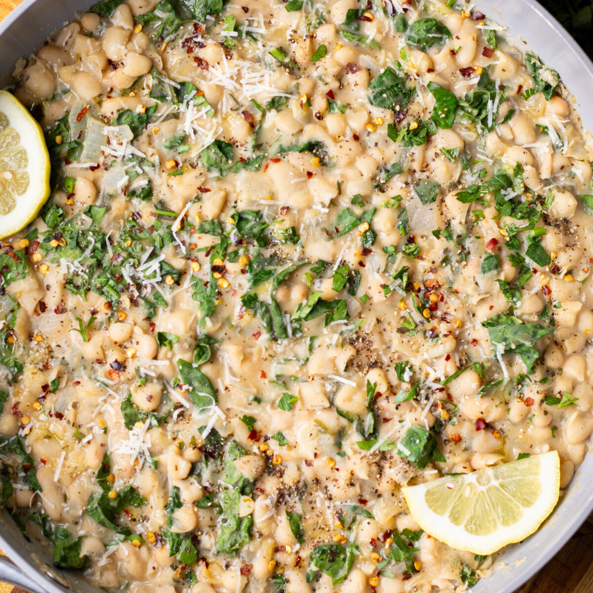 One Pot Lemon Pepper Beans (high protein)