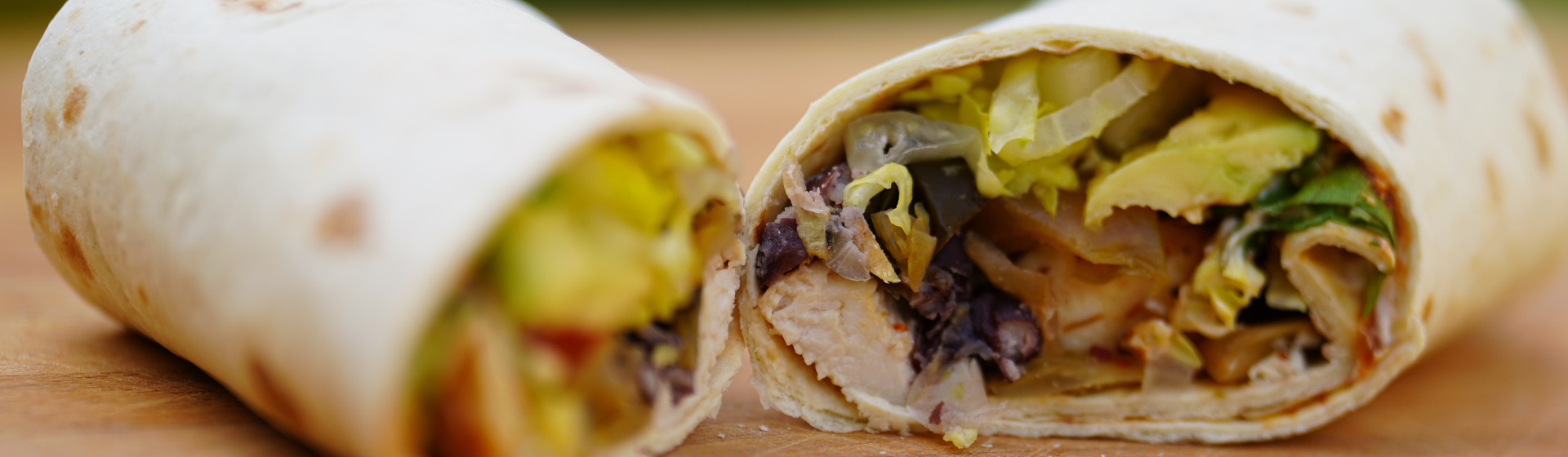 Chipotle chicken burrito with curtido (lightly fermented cabbage)