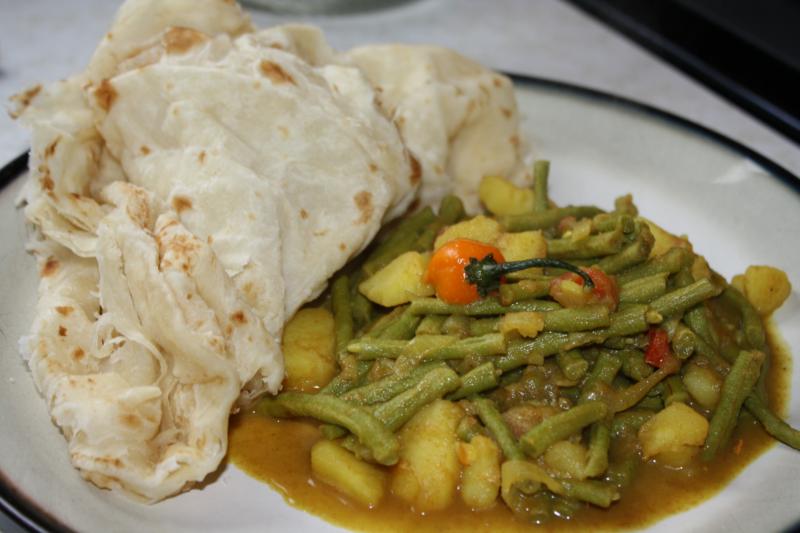 Curry bodi with potato (vegetarian curry)