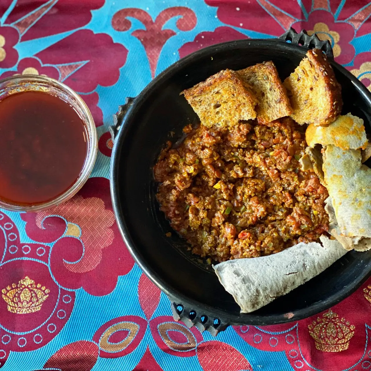 Beef Kitfo with Awase