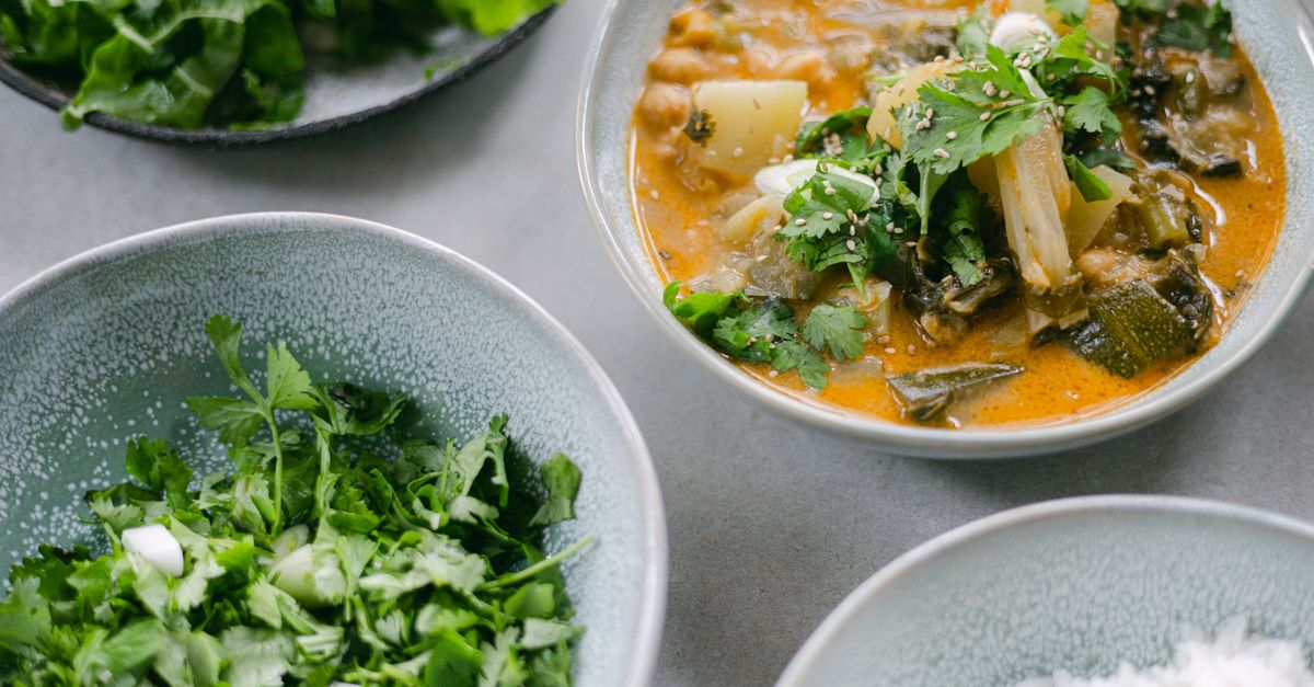 Thai Green Curry Vegetable Soup with Coconut & Lime