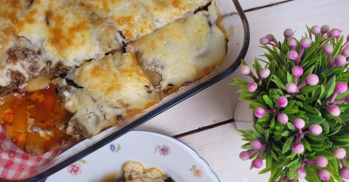 Greek Vegetarian Moussaka with Lentil Ragu