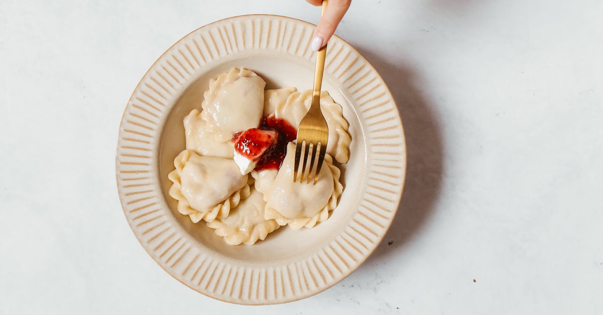 Polish Pierogi with Caramelised Onions and Sour Cream