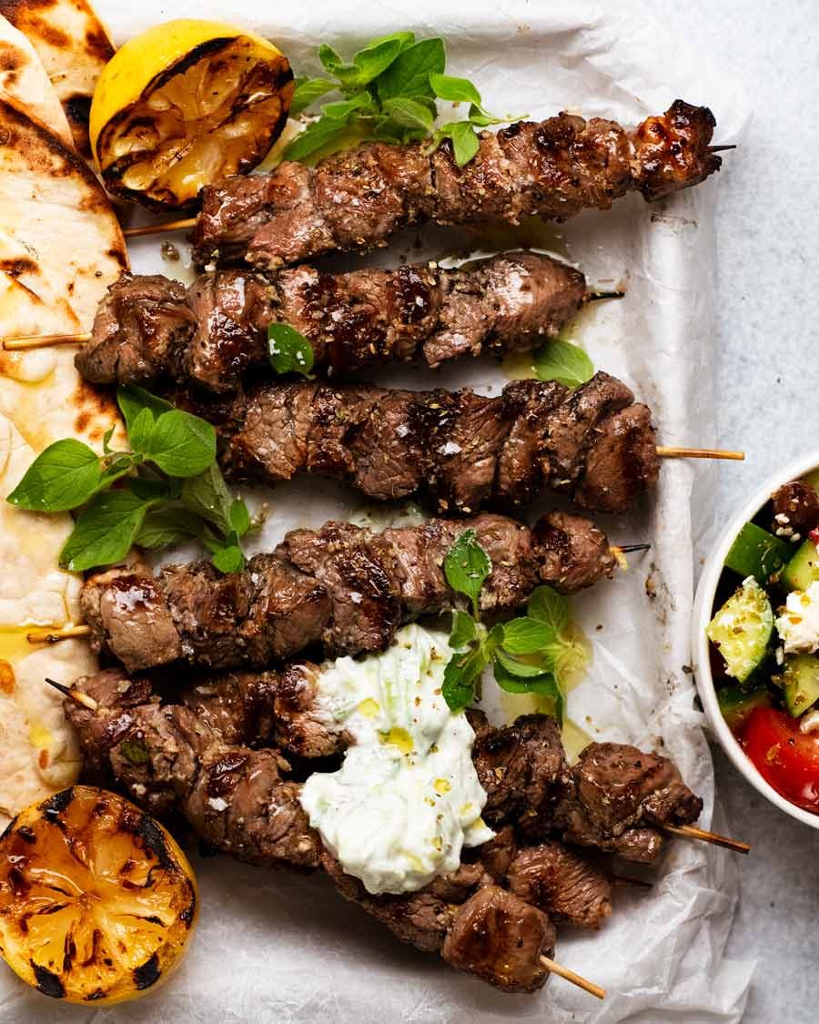 Lamb Souvlaki with garlic-oregano marinade