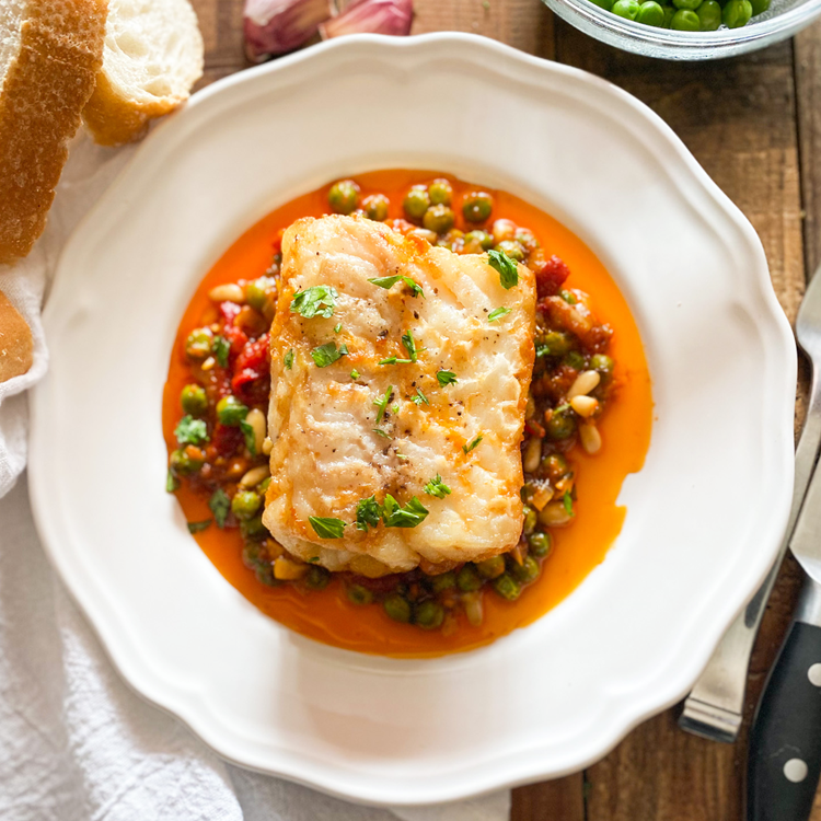 Spanish Cod with Vegetables (Bacalao a la Baezana)