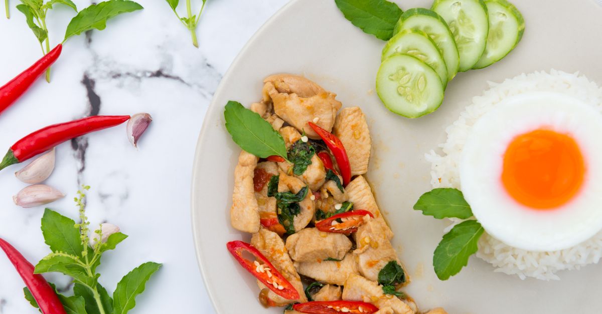 Thai Holy Basil Tofu Stir-Fry with Jasmine Rice
