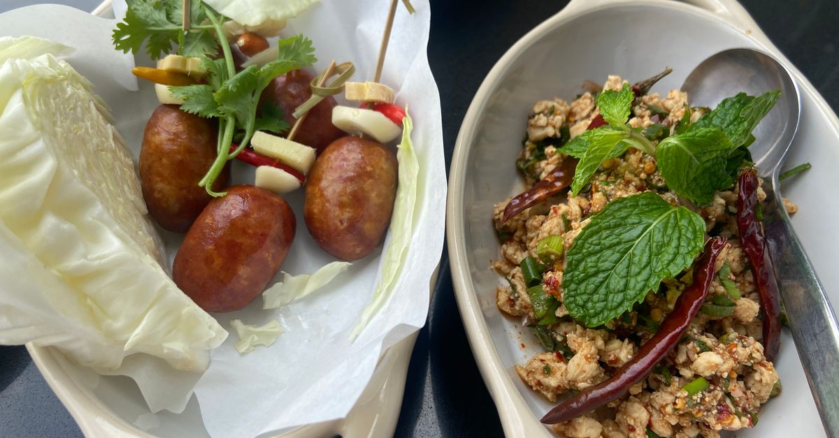 Thai Turkey Larb with Crispy Rice and Lettuce Cups