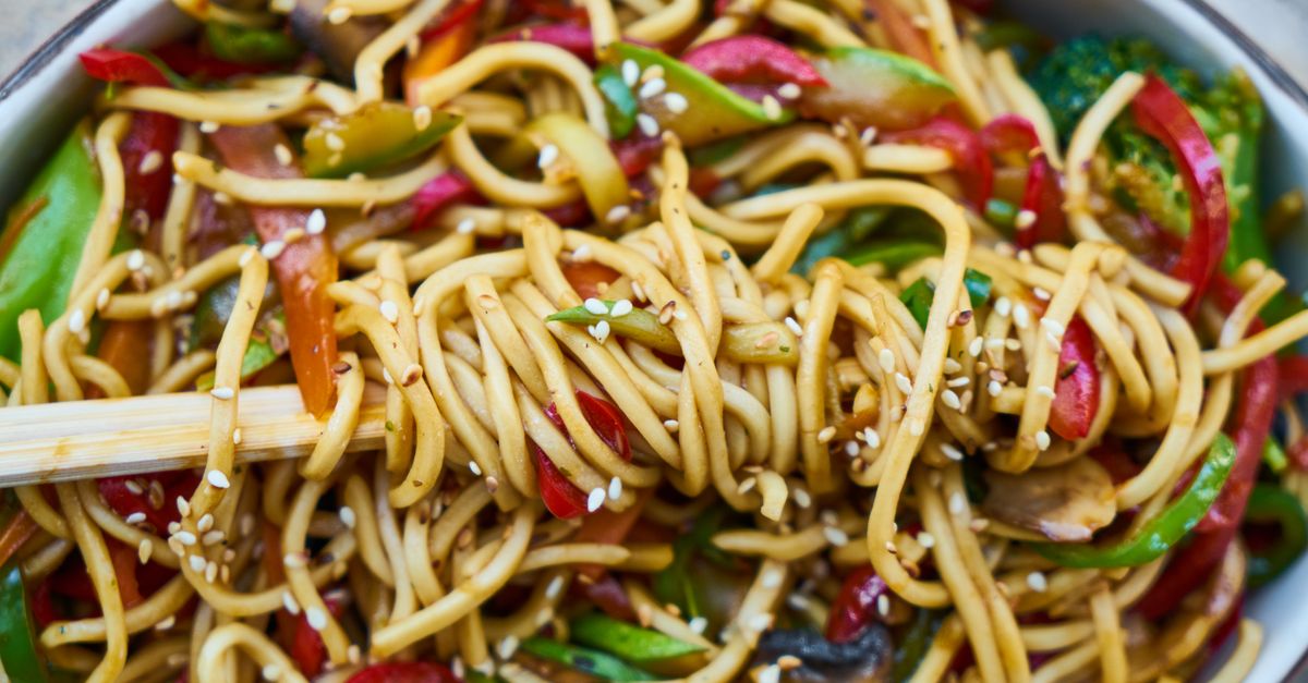 Asian Sesame Noodle Bowl with Poached Egg & Edamame