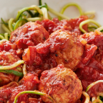 Courgetti spaghetti and turkey meatballs