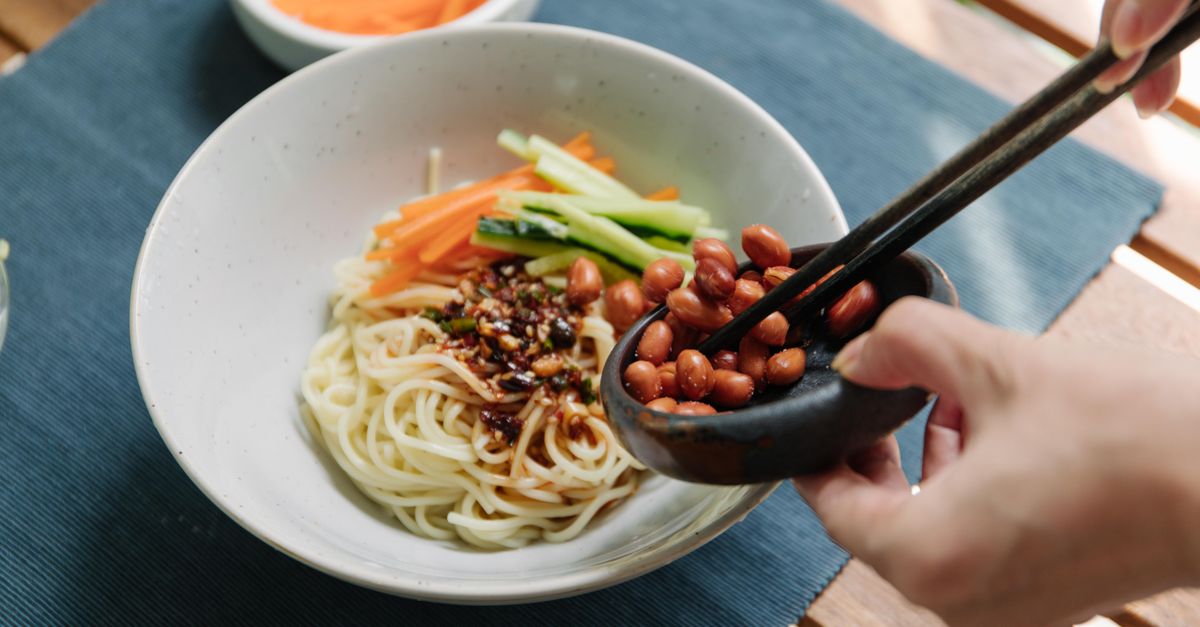 Cold Sesame Noodle Bowl with Charred Broccoli & Edamame