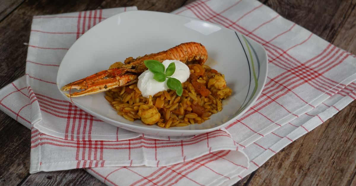 Italian Baked Orzo with Roasted Vegetables, Ricotta & Herbs