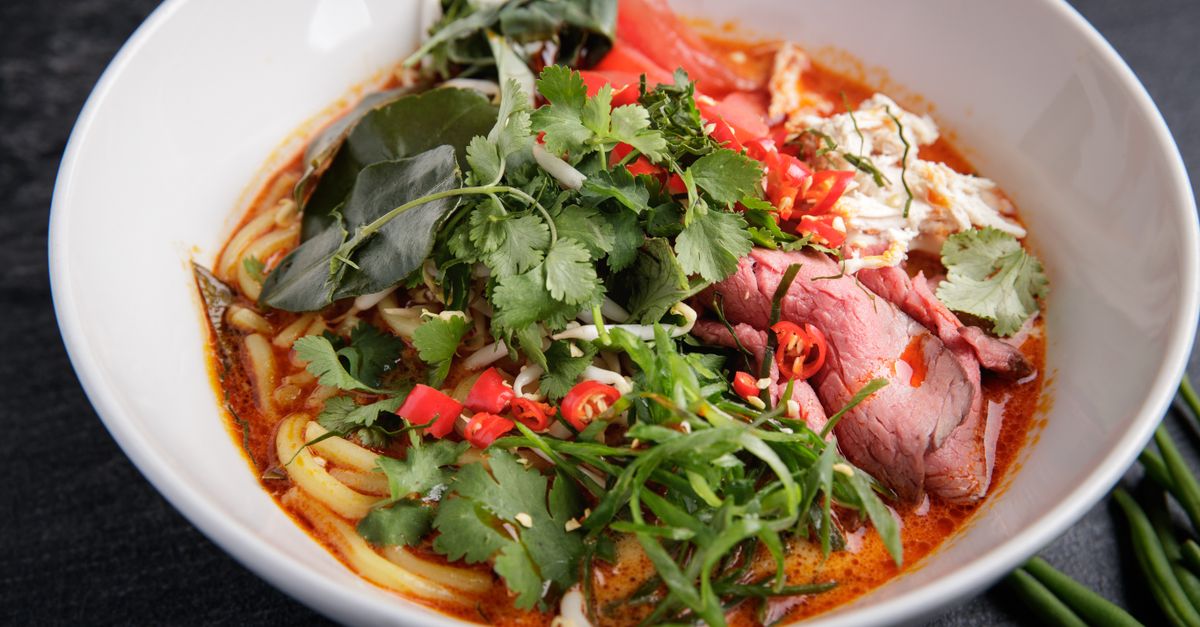 Thai Red Curry Noodles with Coconut Broth