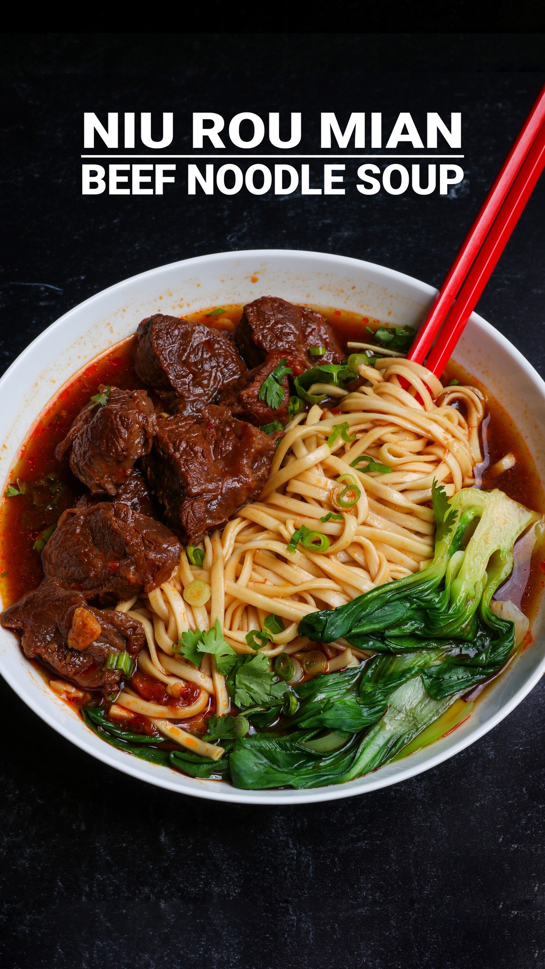 Taiwanese Beef Noodle Soup (Niu Rou Mian) with Spice Bag