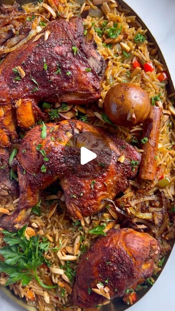 Yemeni-style Chicken Mandi (Mandi rice)