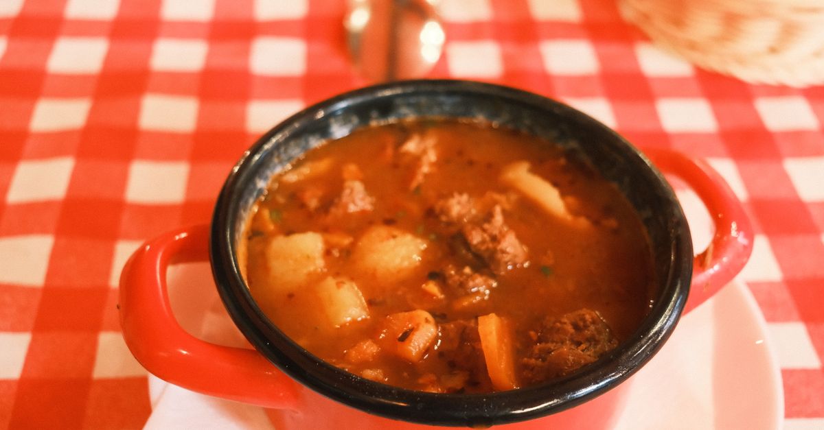 Hungarian Vegetable Goulash with Paprika and Sour Cream Dumplings