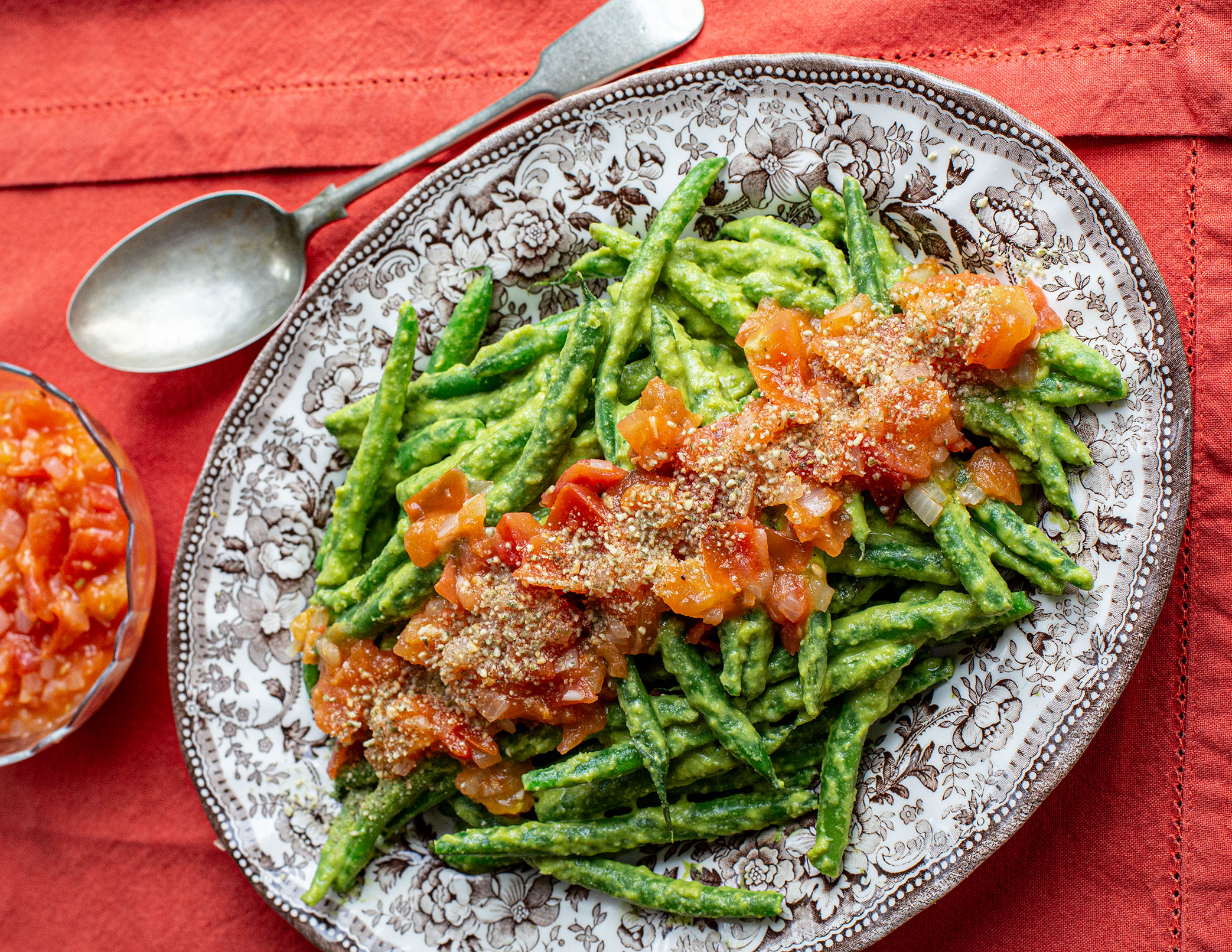 Green Beans in Corn Sauce with Pumpkin Seeds