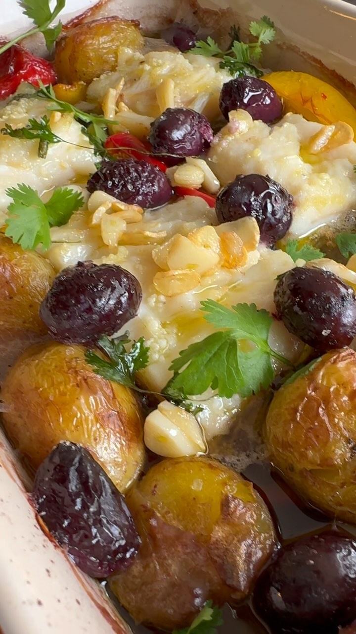 Bacalhau à Lagareiro (Portuguese olive-oil roast cod with potatoes)