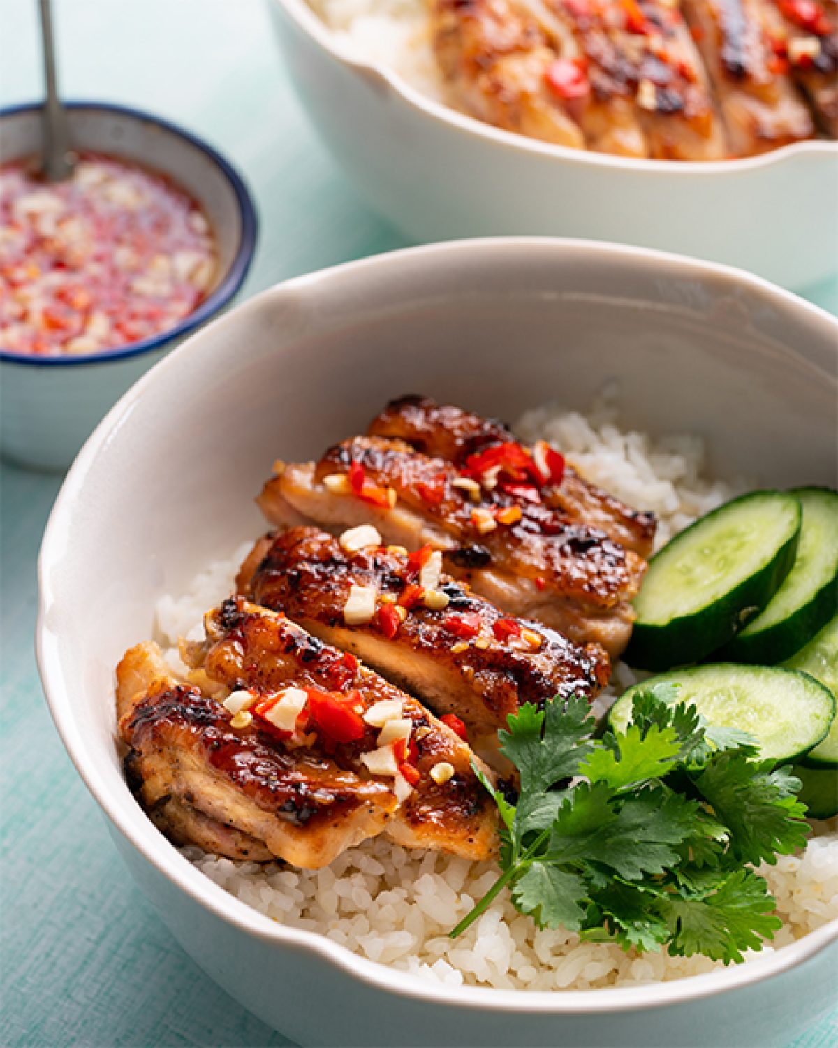 Vietnamese Lemongrass Chicken Rice Bowl