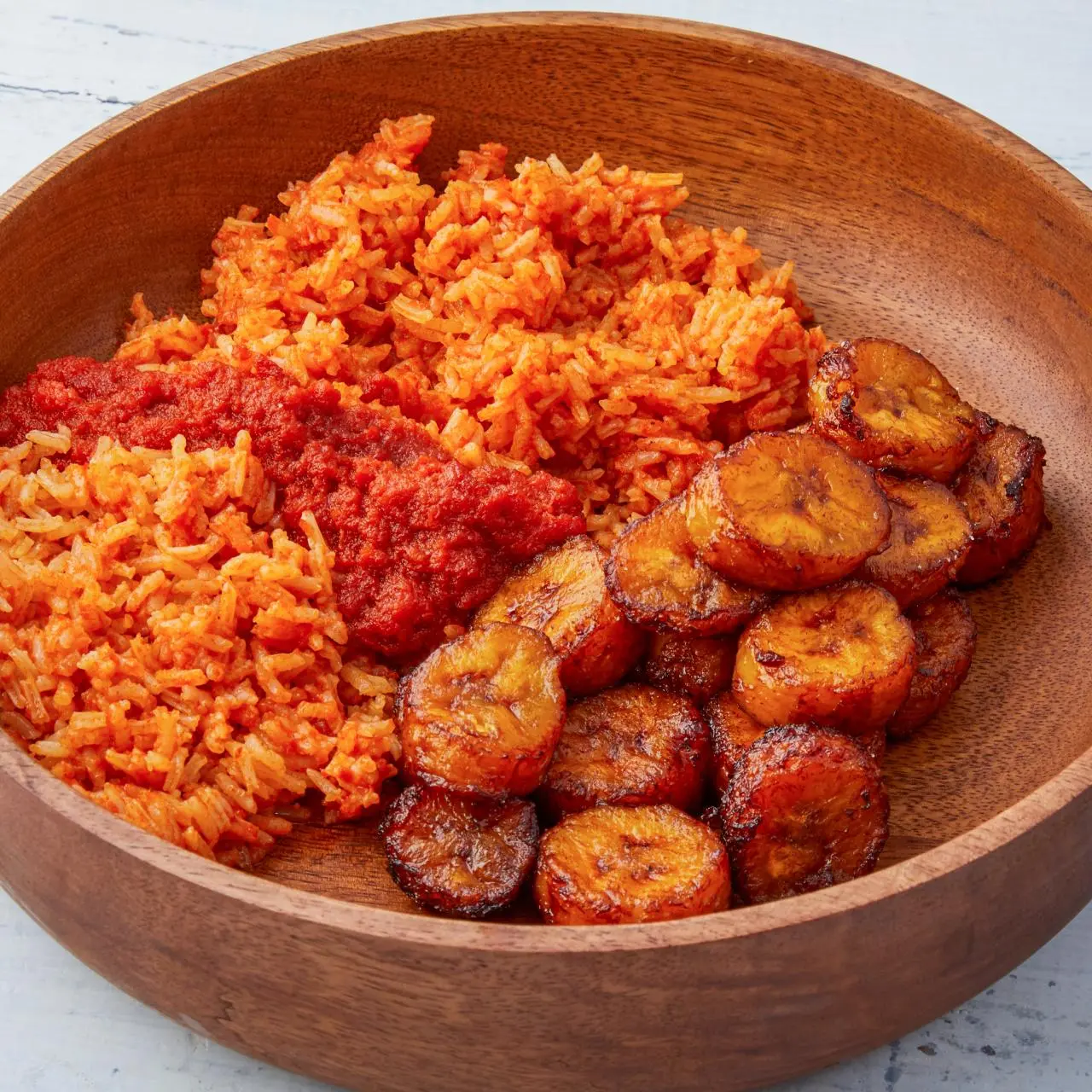Jollof Rice with Fried Plantains