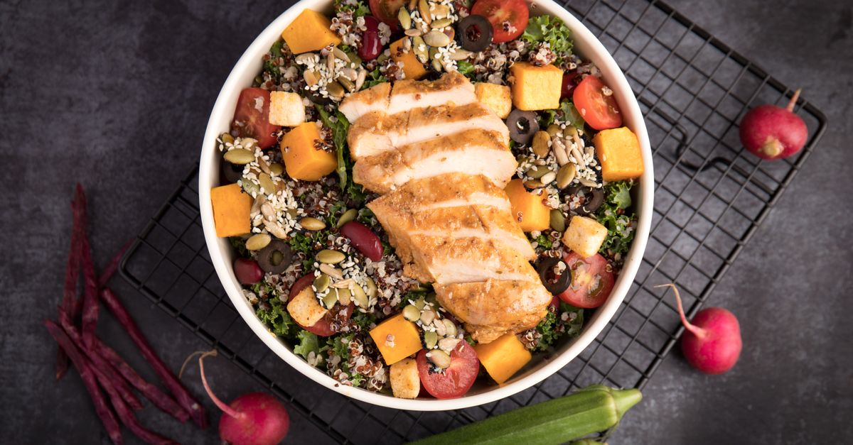 Greek Chicken Quinoa Bowl with Tzatziki