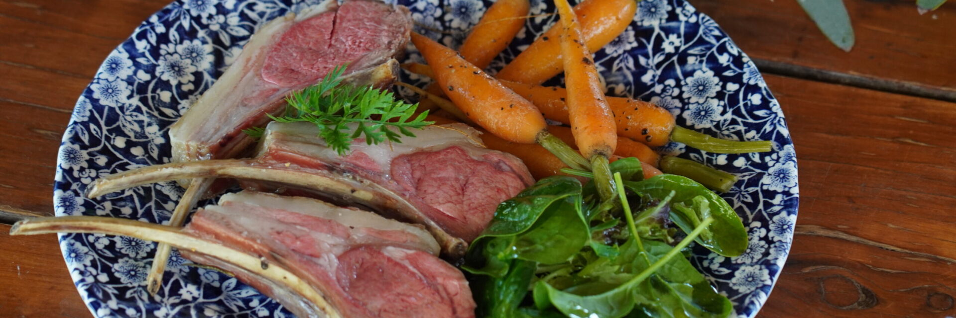Roast rack of lamb with star anise carrots